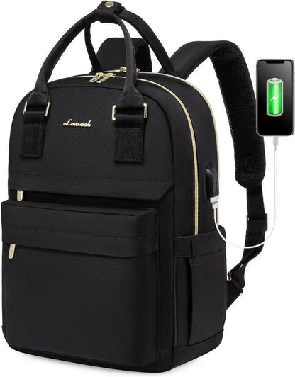 Rucksack Damen Klein 14 Zoll Laptop Wasserdicht Schwarz