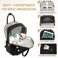 LOVEVOOK Damen Rucksack Schwarz 14 Zoll Laptop Wasserdicht