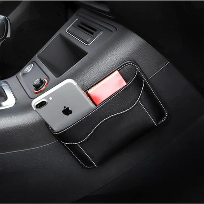 Seitentasche Autositz Mini-Organizer Leder Aufbewahrungstasche Schwarz