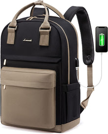 17 Zoll Laptop Rucksack Damen Wasserdicht USB Anschluss Schwarz