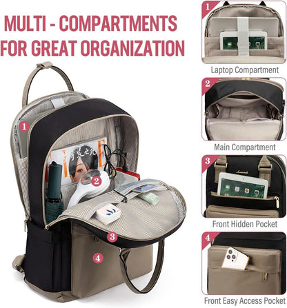 LOVEVOOK Laptop Rucksack Damen 17 Zoll Wasserdicht Daypack