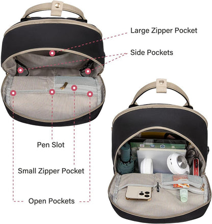 17 Zoll Laptop Rucksack Damen Wasserdicht USB Anschluss Schwarz