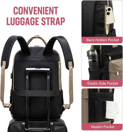 17 Zoll Laptop Rucksack Damen Wasserdicht Daypack Uni Khaki