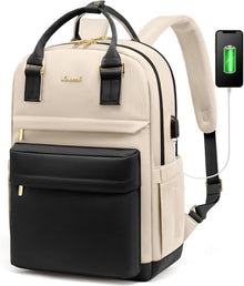 15,6 Zoll Laptop Rucksack Damen Mädchen Wasserdicht USB Schwarz