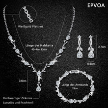 EPVOA Hochzeit Schmuckset Sterling Silber 925 Damen Zirkonia
