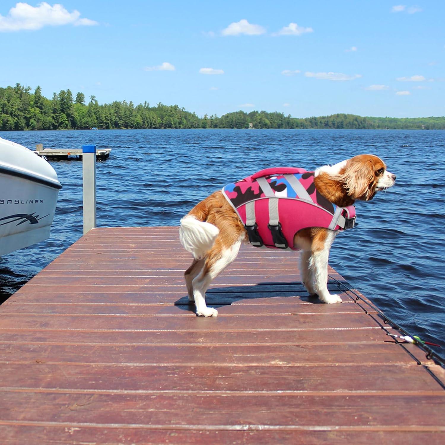 Kuoser Schwimmweste Hund Hervorragender Auftrieb Hohe Sicherheit XS-XL Rosa