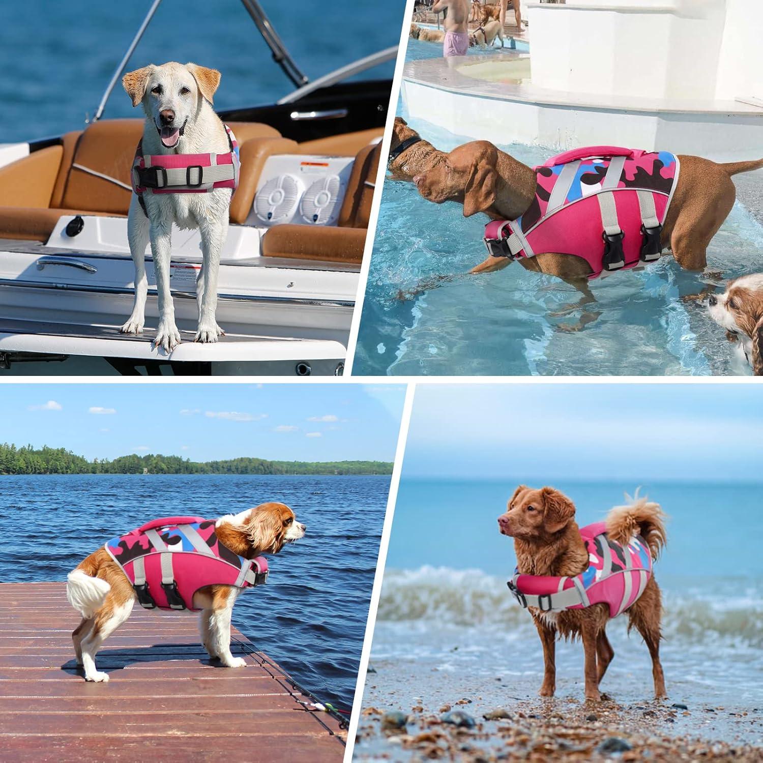 Kuoser Schwimmweste Hund Hervorragender Auftrieb Hohe Sicherheit XS-XL Rosa