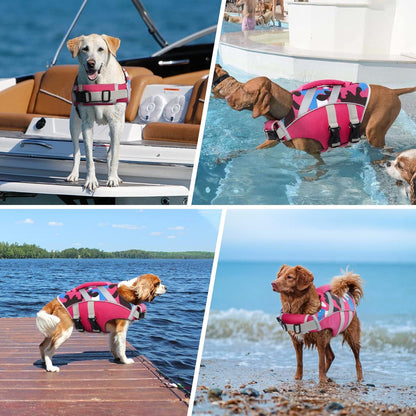 Kuoser Schwimmweste Hund Hervorragender Auftrieb Hohe Sicherheit XS-XL Rosa