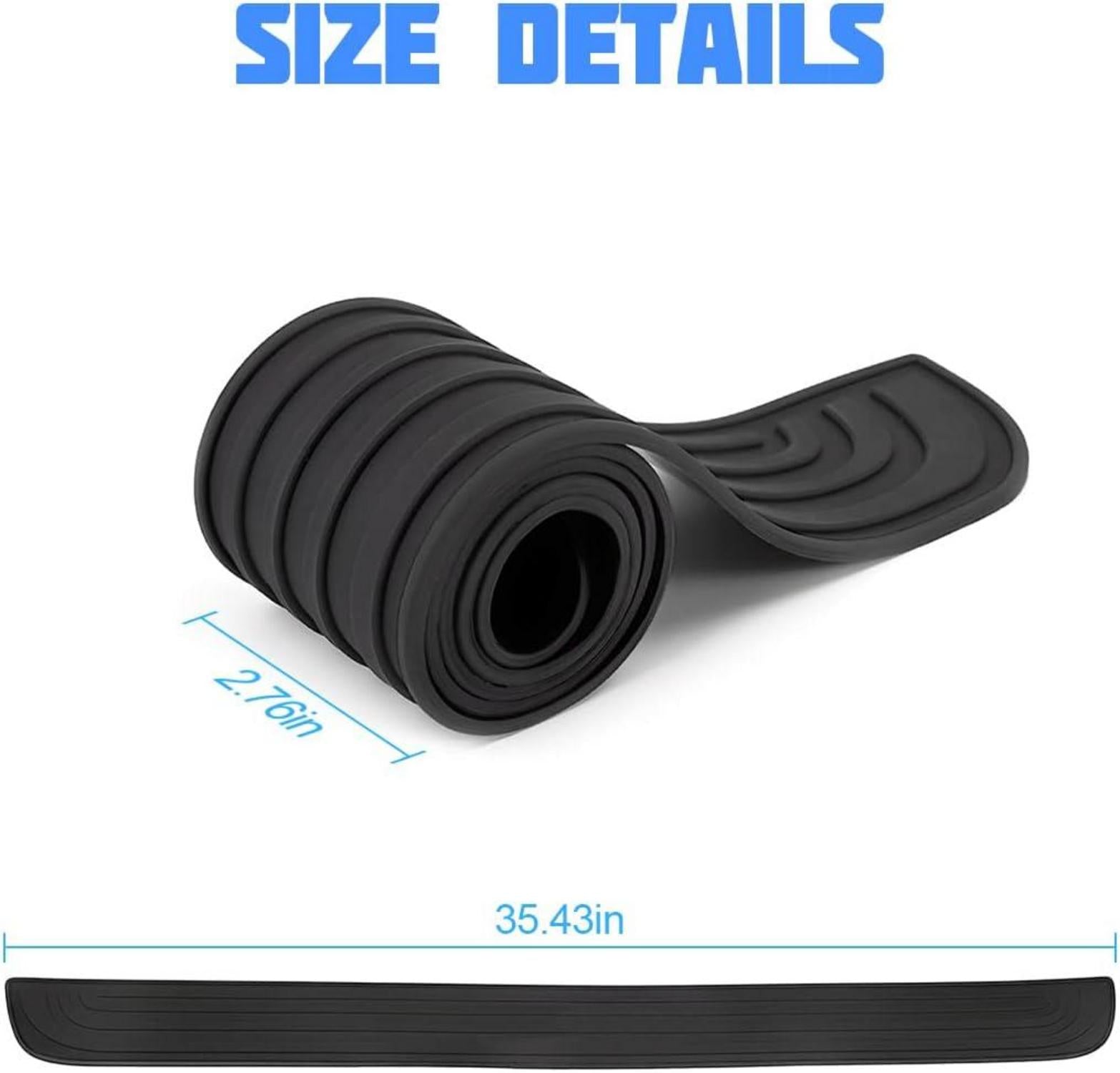 Stoßstangenschutz Gummi Schwarz 90x7cm Selbstklebend