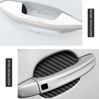 4er Set Carbon Fiber Auto Türgriff Schutzfolie Schwarz