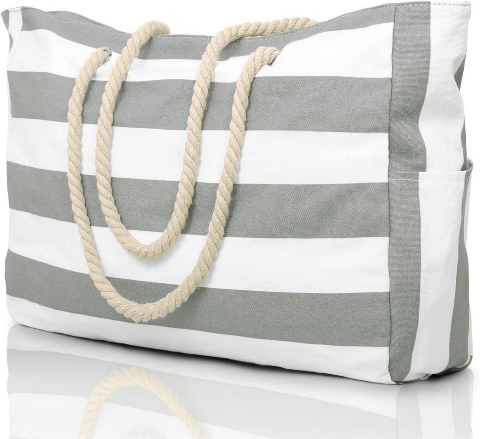 Strandtasche Wasserdicht mit Reißverschluss, Grosse Einkaufstasche