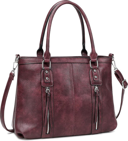 Große Kapazität Leder Henkeltasche Damen Schultertasche Umhängetasche