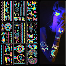Neon Tattoos Temporäre Schminke UV Body Face Painting Tätowierung 9