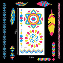 Neon Tattoos 9 Blätter Temporäre UV Body Face Painting