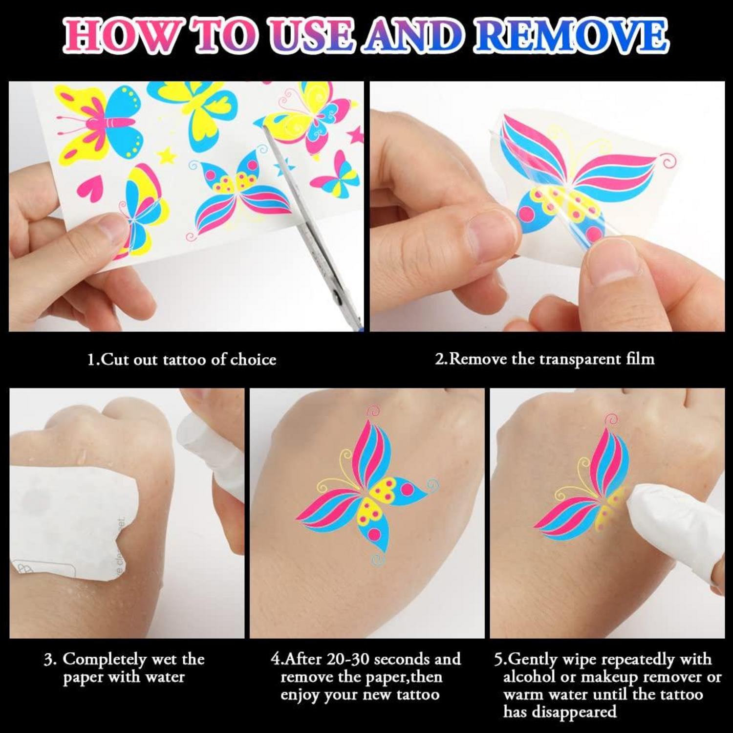 Neon Tattoos 9 Blätter UV Body Face Painting temporäre Tätowierung UV Party