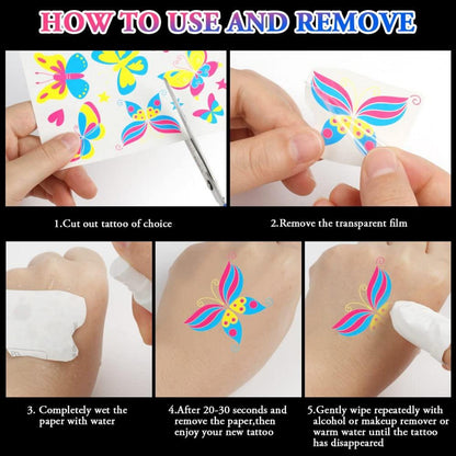 Neon Tattoos 9 Blätter UV Body Face Painting temporäre Tätowierung UV Party