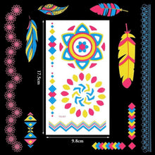 Neon Tattoos 20 Blätter Temporäre UV Body Face Painting