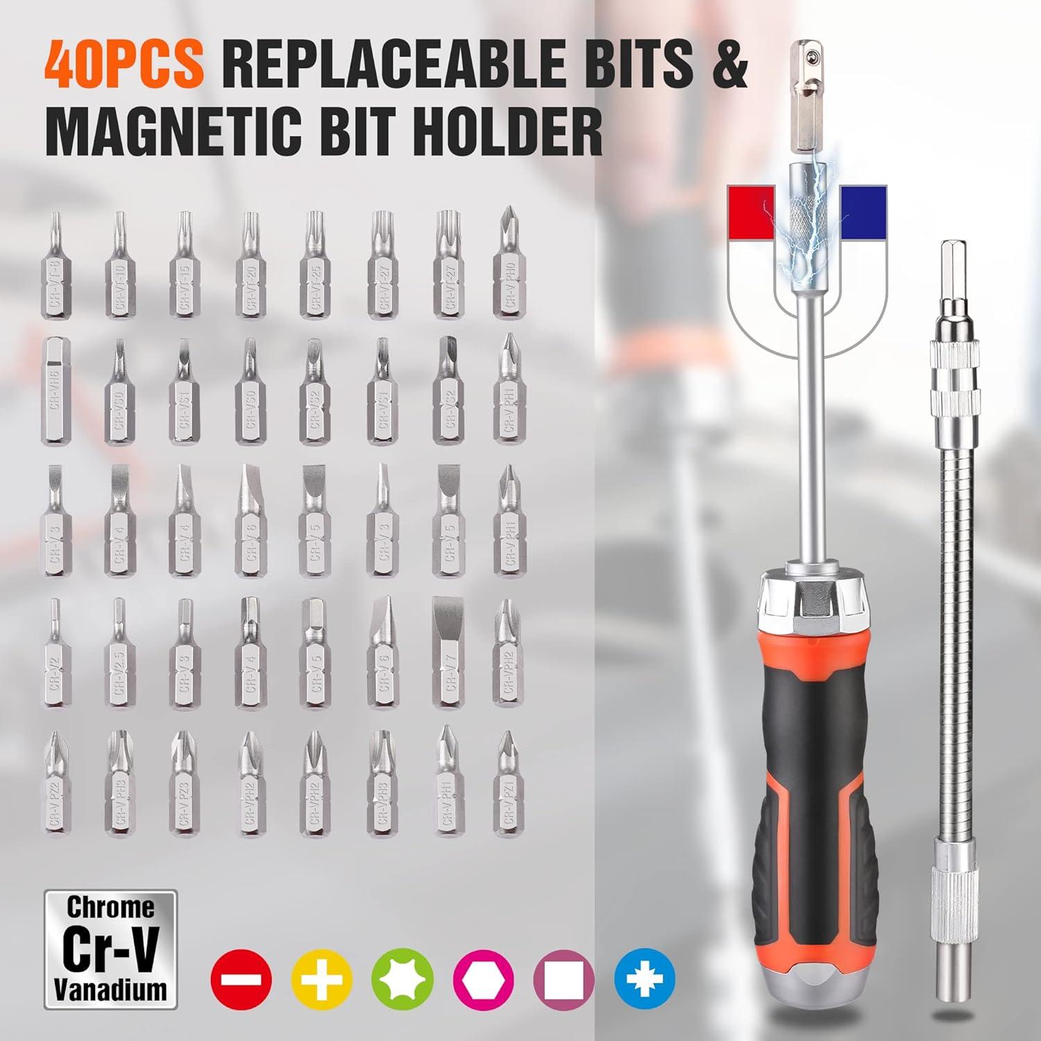ValueMax Ratschenschraubendreher Set 43tlg. mit 40 Bits