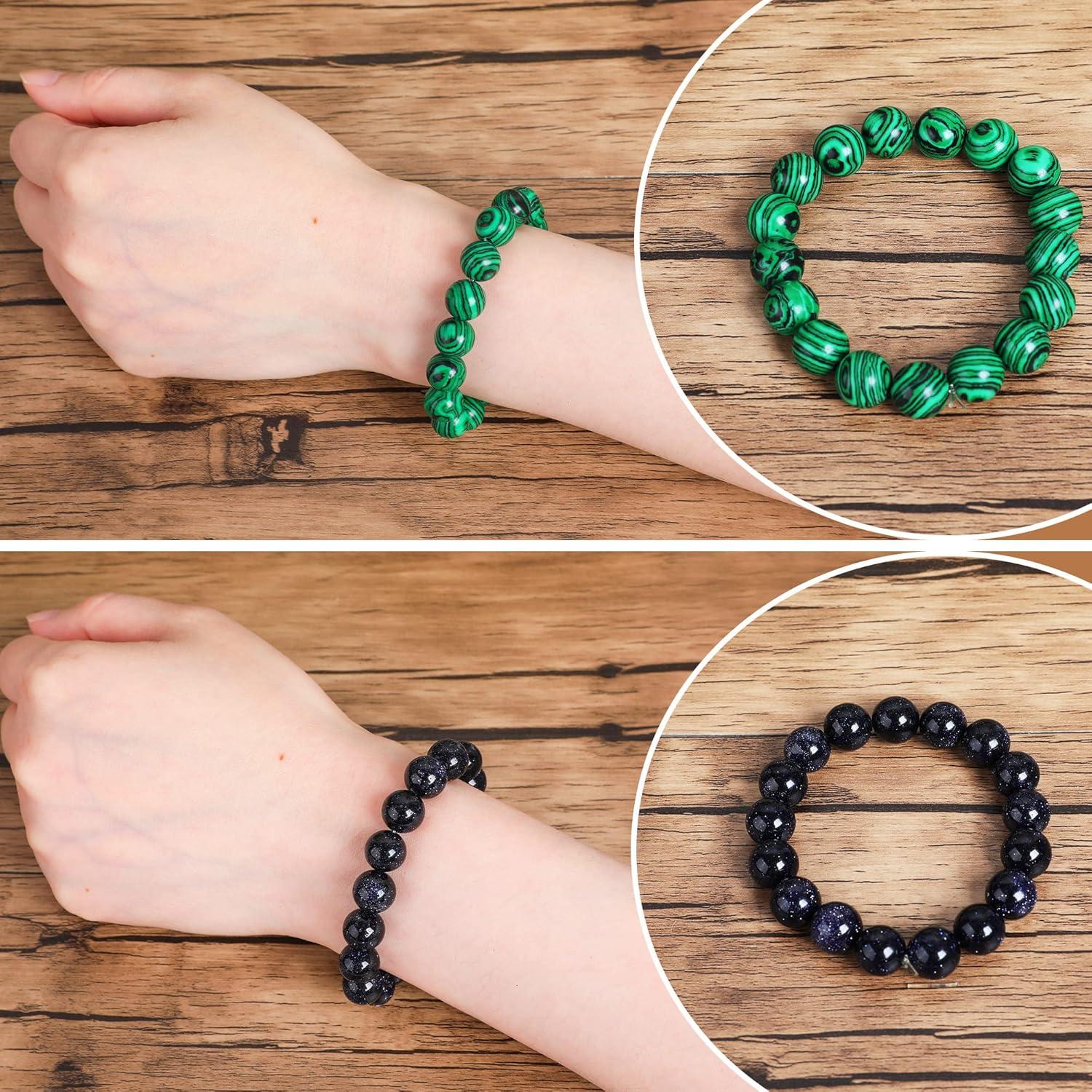 170 Stück Natürliche Edelsteine 10mm Rundperlen Schmuck Basteln 10 Farben