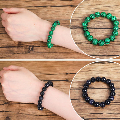 170 Stück Natürliche Edelsteine 10mm Rundperlen Schmuck Basteln 10 Farben
