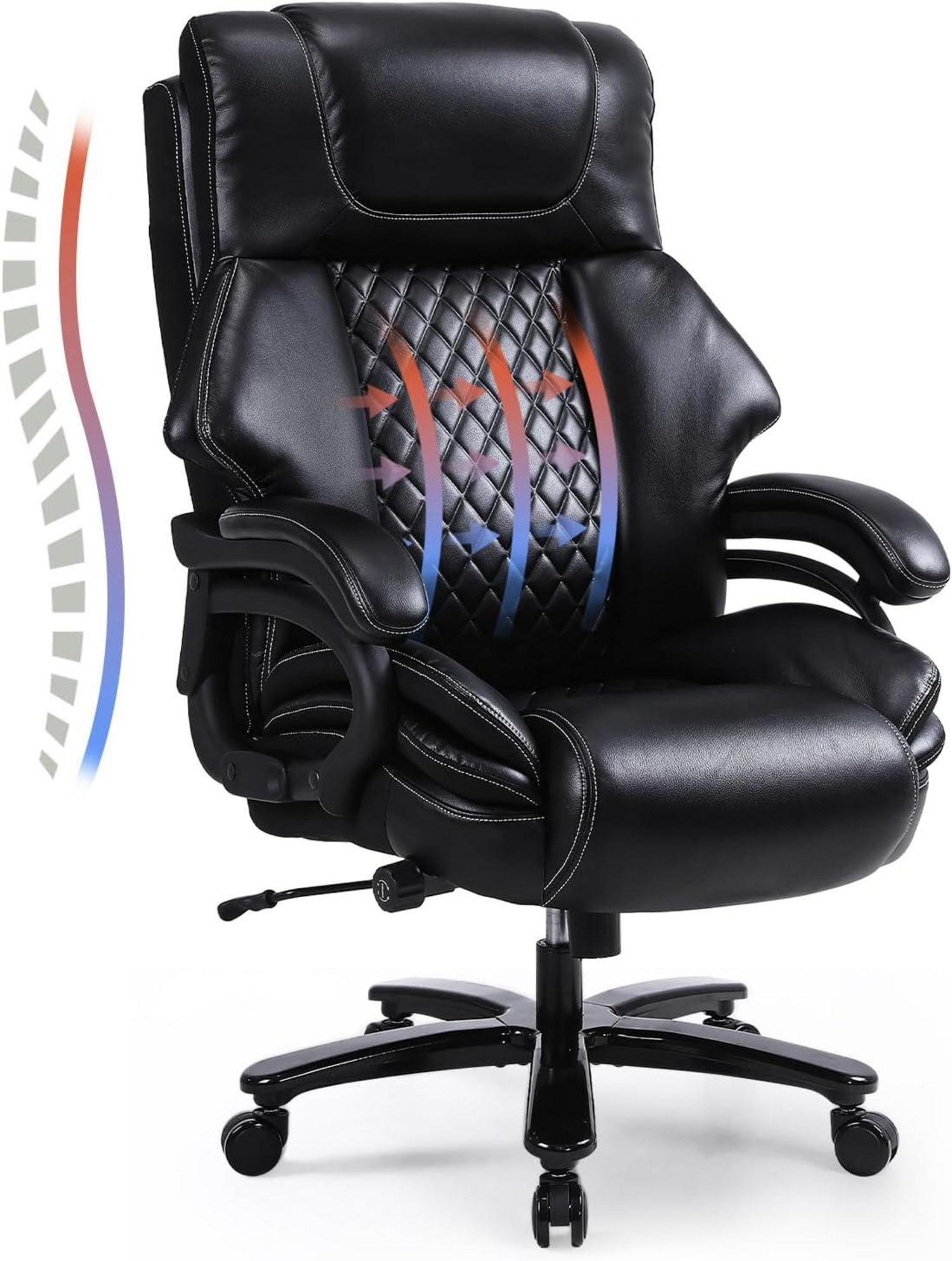 Ergonomischer Bürostuhl 200kg Belastbarkeit Schwarz