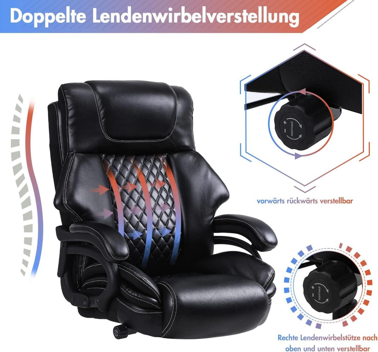 Ergonomischer Bürostuhl 200kg Belastbarkeit Schwarz