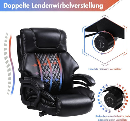 Ergonomischer Bürostuhl 200kg Belastbarkeit Schwarz