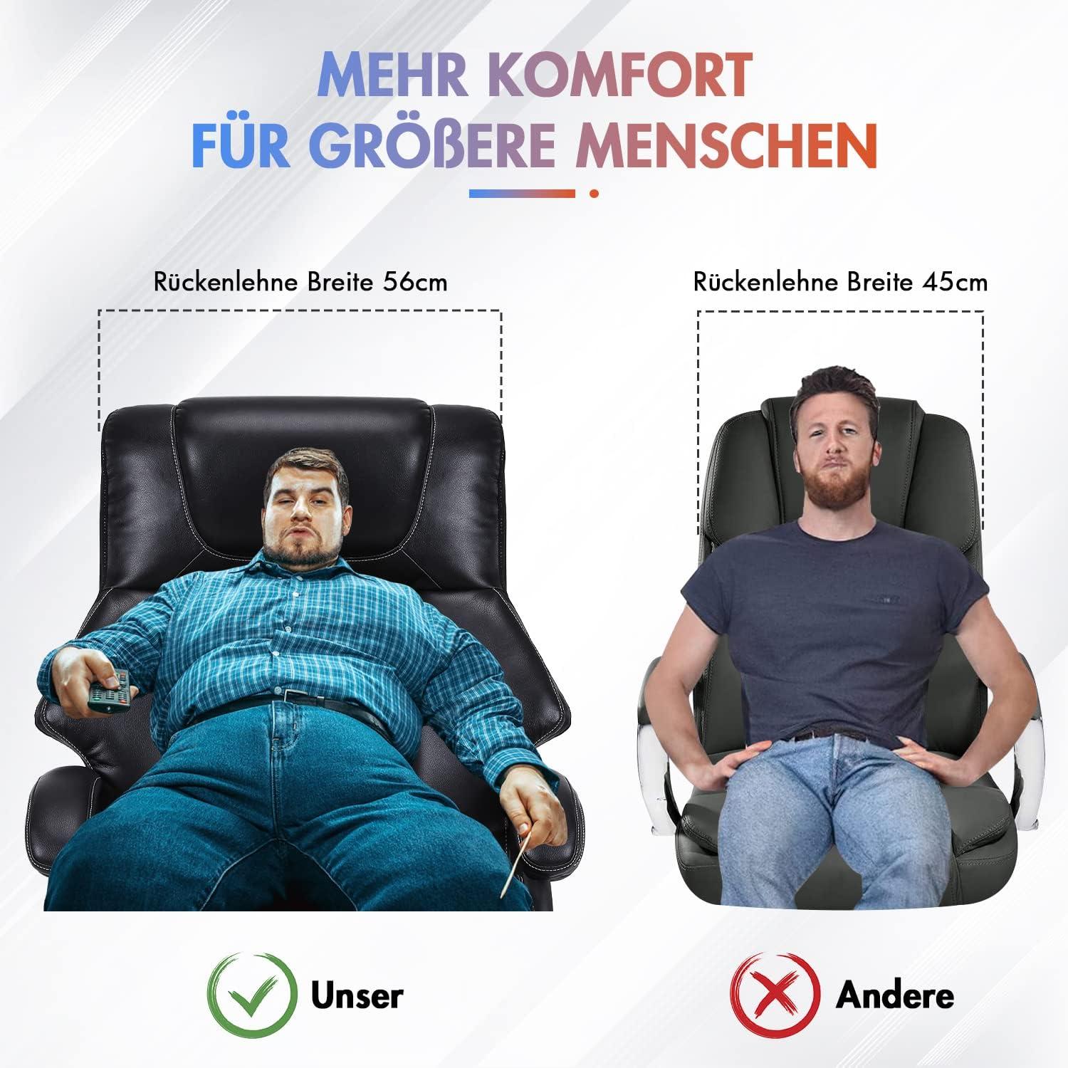 Bürostuhl Chefsessel 200kg Belastbarkeit Ergonomischer
