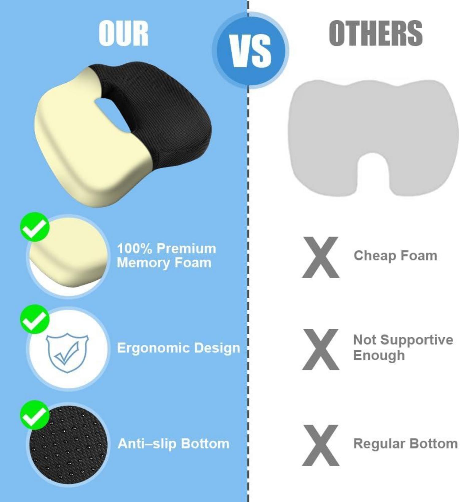 Orthopädisches Memory Foam Sitzkissen für Steißbein Ischias