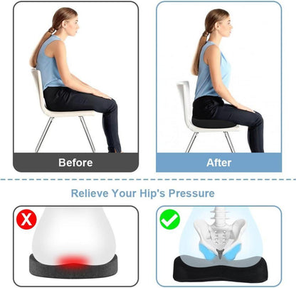 Orthopädisches Steißbeinkissen Memory Foam Schwarz Ergonomisch Bürostuhl Auto