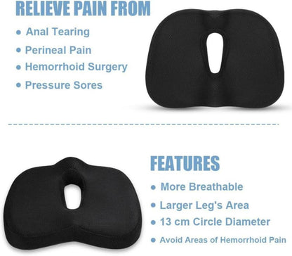 Orthopädisches Sitzkissen Memory Foam Steißbeinkissen Schwarz