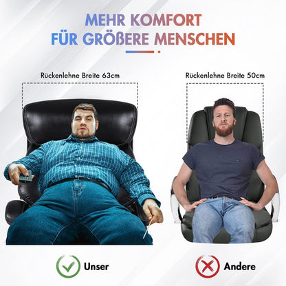 Bosmiller 200kg Chefsessel Bürostuhl mit Lendenwirbelstütze