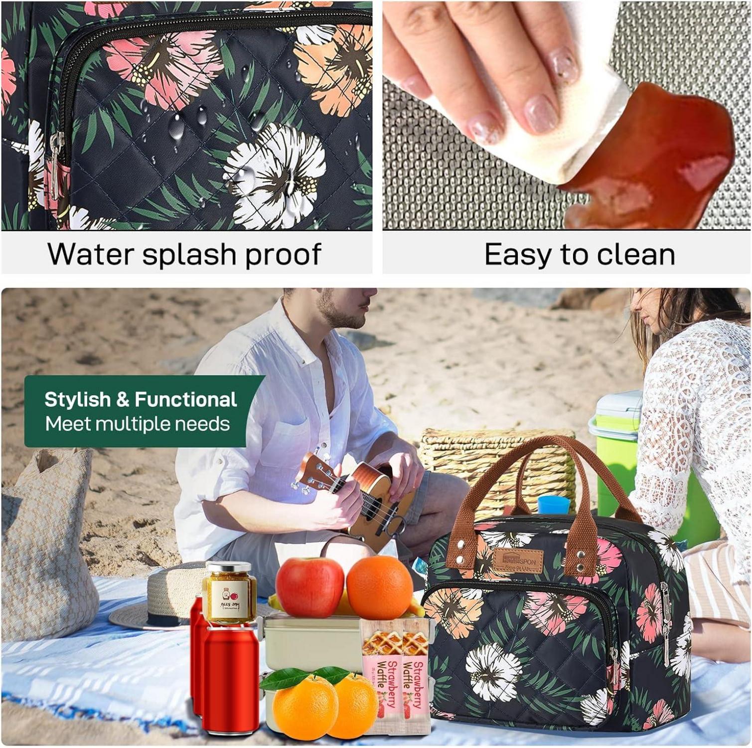 Isolierte Lunchtasche für Frauen Männer Arbeit Kühltasche Lunchbox 27x21x15cm