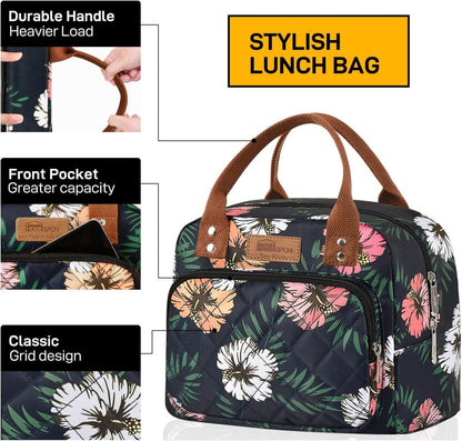Isolierte Lunchtasche Kühltasche Lunchbox Behälter Blumenmuster