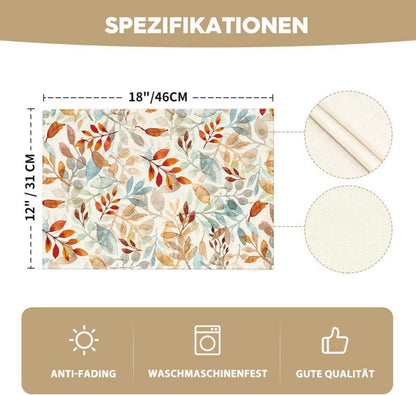 Artoid Mode Herbst Blätter Platzsets 4er Set 30x45cm Küche Party Deko
