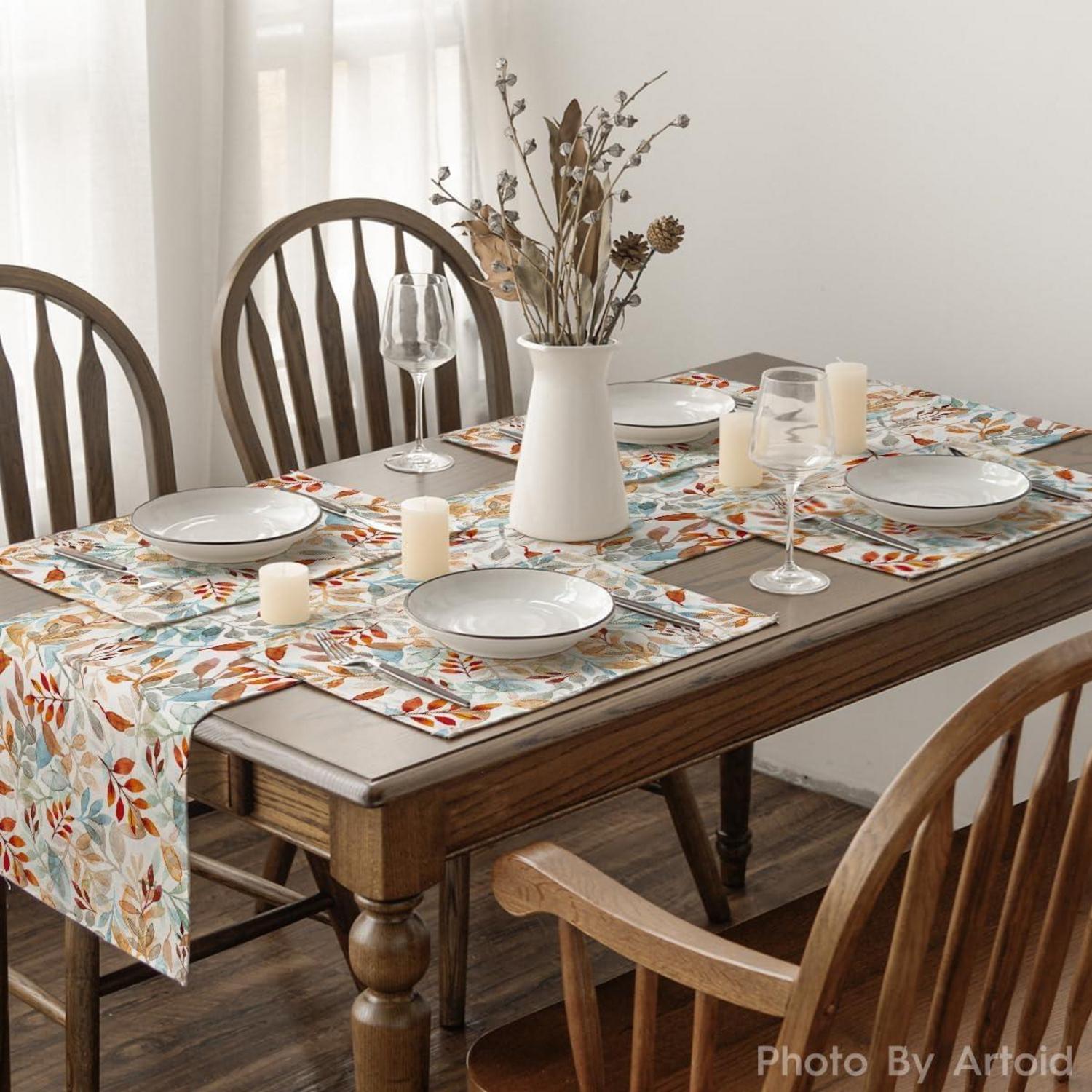 Herbst Blätter Platzsets 4er Set 30x45cm Deko Küche Party Tischsets