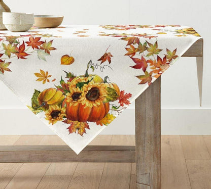 Herbst Tischdecke Ahornblätter Sonnenblumen Party Dekor 85x85 cm