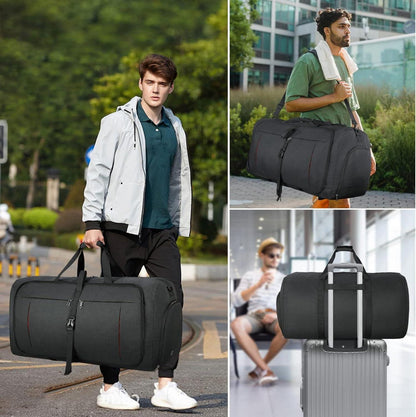 Faltbare Reisetasche 80L Sporttasche Damen Herren mit Schuhfach