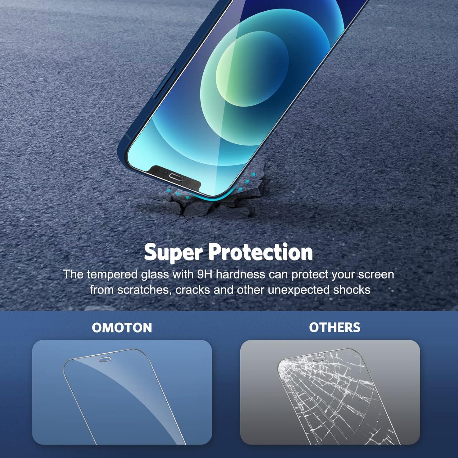 Schutzglas & Kamerafolie für iPhone 12, 2+2