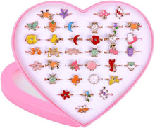 Kinderringe Mädchen Set 36 Stück Einstellbar Ringe Kinder Spielschmuck