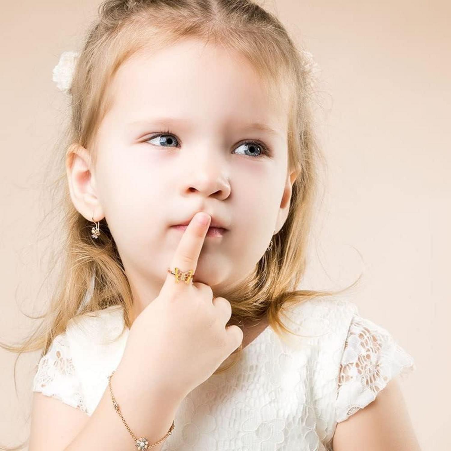 OSDUE Kinderringe Mädchen Set 36 Stück Einstellbare Ringe Kinder Prinzessin