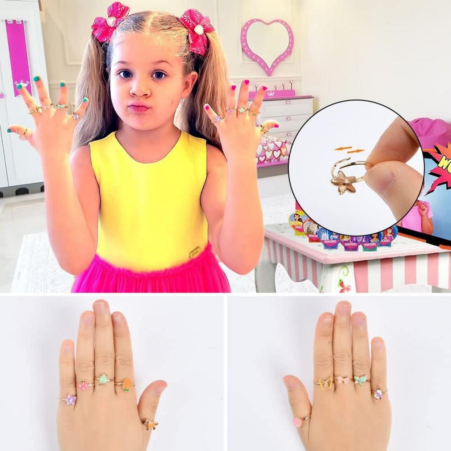 Kinderringe Mädchen 36 Stück Einstellbare Ringe Kinder Baby Teenager