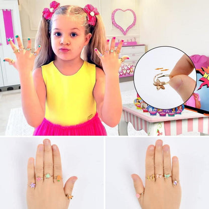 Kinderringe Mädchen 36 Stück Einstellbare Ringe Kinder Baby Teenager