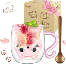 Doppelwandige süße Katze Latte Macchiato Gläser 290ml ECOOE