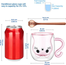 Doppelwandige Süße Katze Latte Macchiato Gläser 290ml