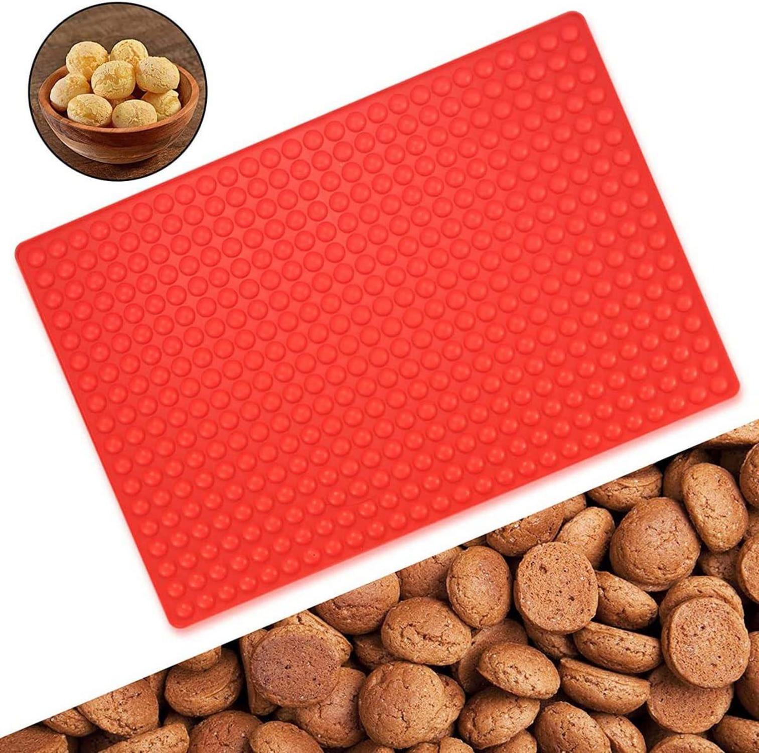 Backmatte Hundekekse 468 Löcher Mini Halbkugel Teigspatel Rot
