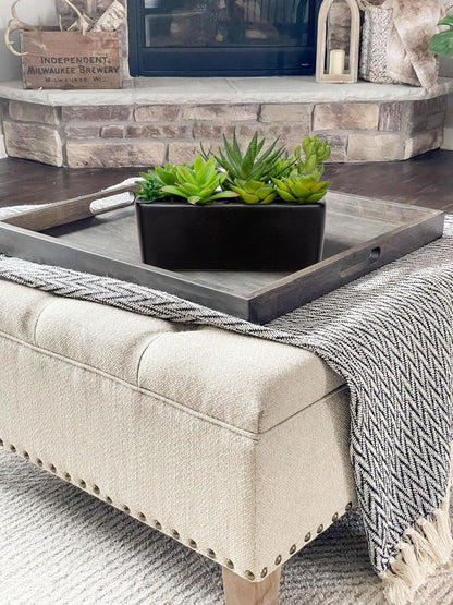 Künstliche Sukkulente Set Deko Zimmerpflanze Keramiktopf 2er