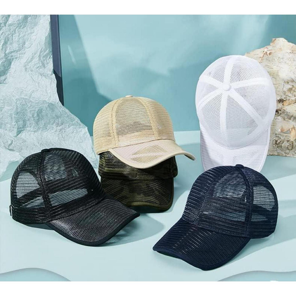 Sommer Baseball Cap Herren Damen Mesh Atmungsaktiv XL Weiß