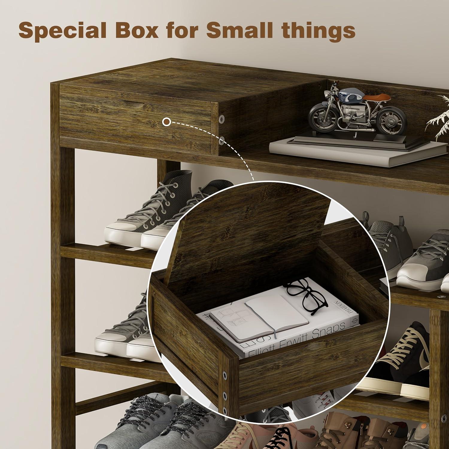 Bambus Schuhregal 6 Ebenen für Closet Shoe Storage Organizer
