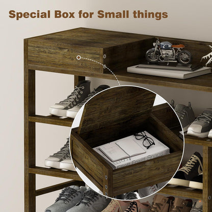 Bambus Schuhregal 6 Ebenen für Closet Shoe Storage Organizer